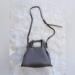 Elegant Gray Leather Women's Bag